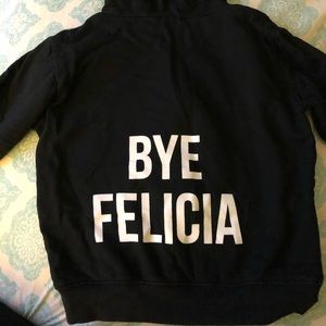 bye felicia black zip sweater with hood